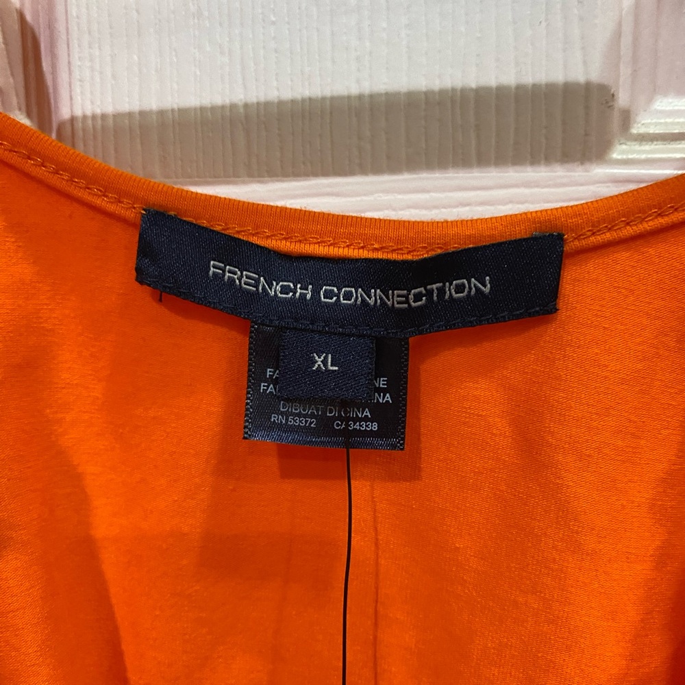 French Connection Bright Orange Ruffle Top - Picture 5 of 6